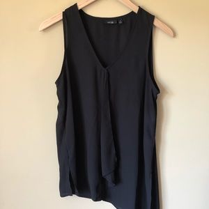 ASYMMETRICAL BLACK SHEER TANK